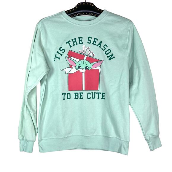 Star Wars Christmas The Child 'Tis The Season To Be Cute Sweatshirt Size S/M NWT - Picture 1 of 9